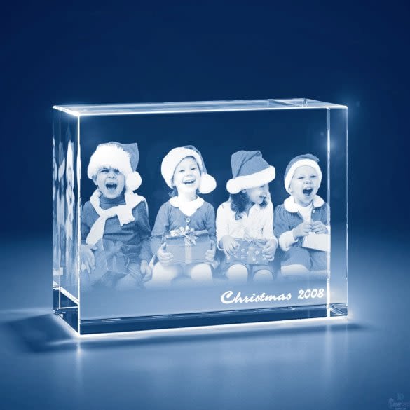 3D Photo Engraved Crystal Keepsake