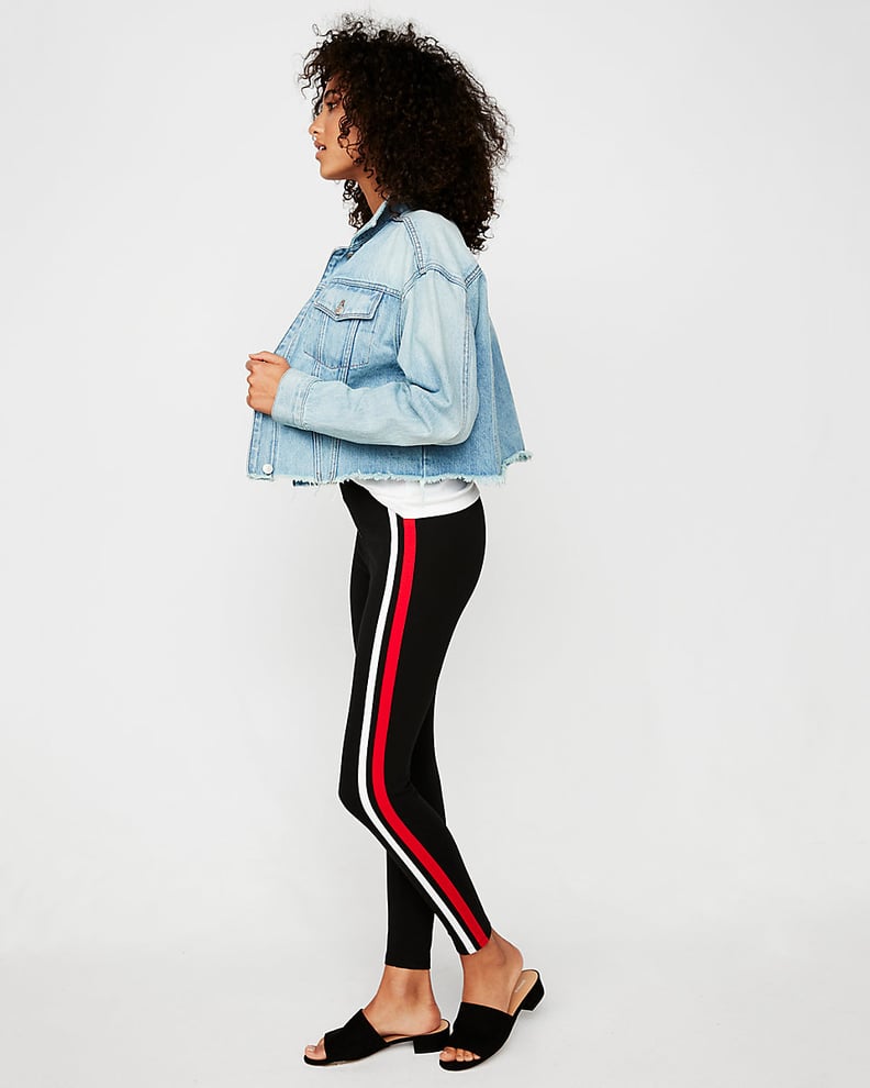 Express High-Waisted Double Stripe Zip Leggings