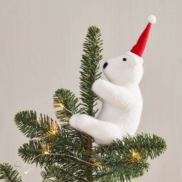 West Elm Hugging Polar Bear Tree Topper