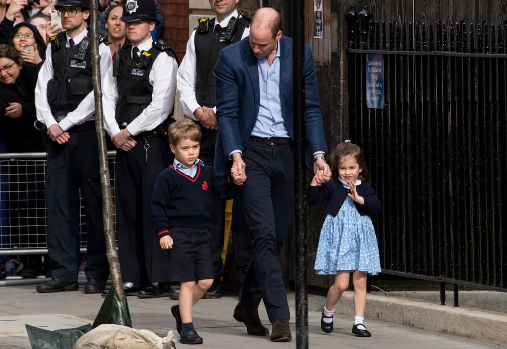 Prince George and Princess Charlotte at Hospital to See Baby