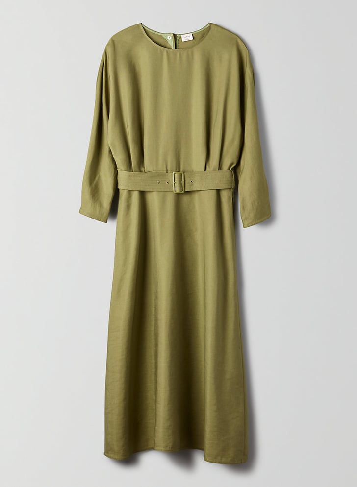 Wilfred Tavin Belted Linen-Blend Midi Dress | Stylish Summer Work ...