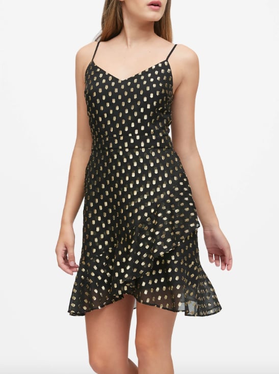 Petite Metallic Dot Mini Dress