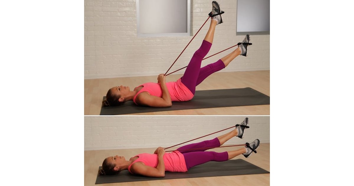 Resistance Band Flutter Kicks Simple Ab Exercises POPSUGAR Fitness