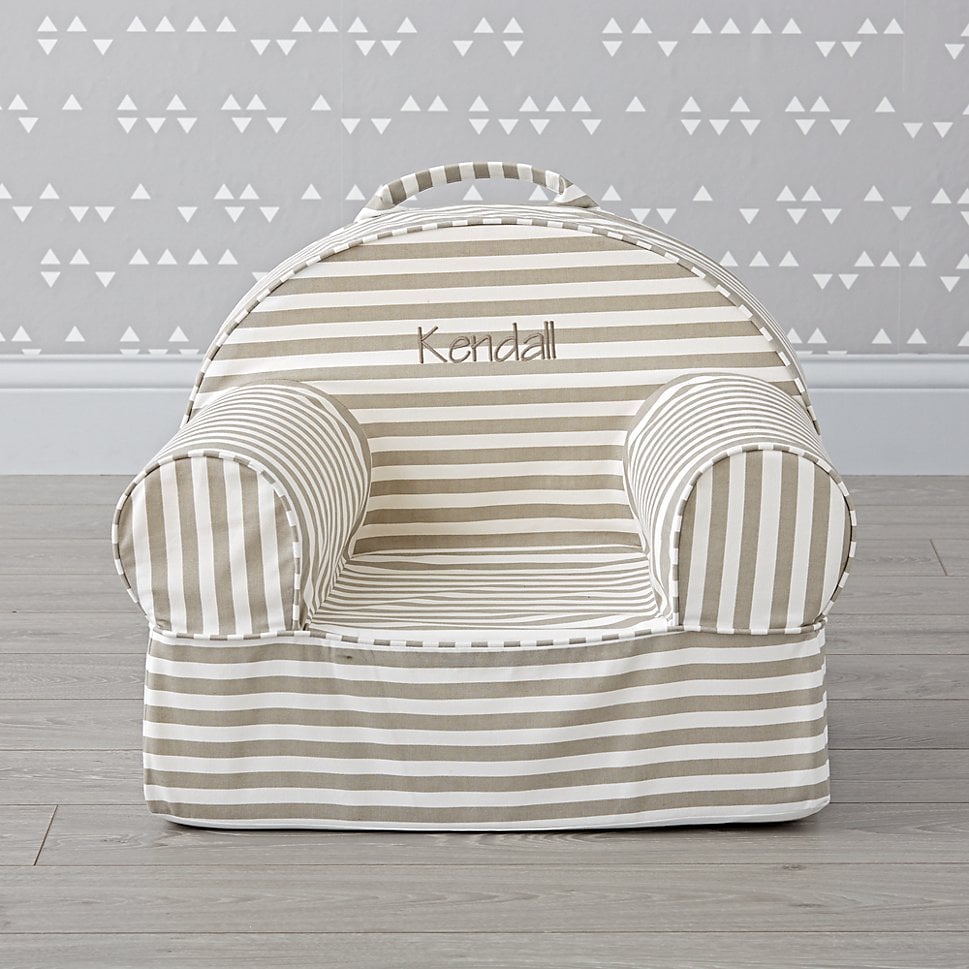 Small Personalized Gray Stripe Nod Chair Gift Guide For 1YearOlds