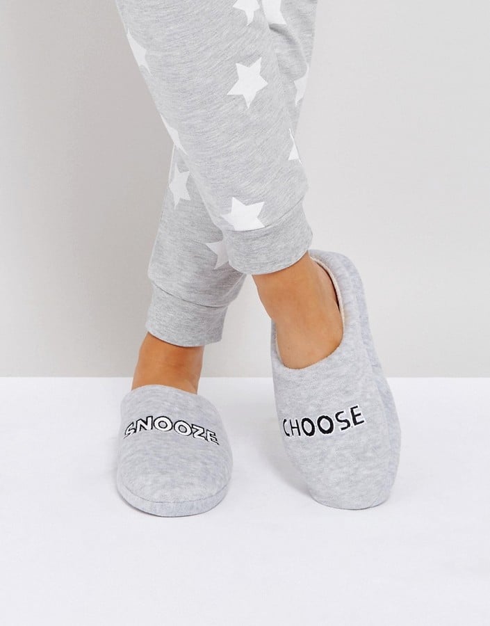 ASOS Nap Time Slogan Slippers