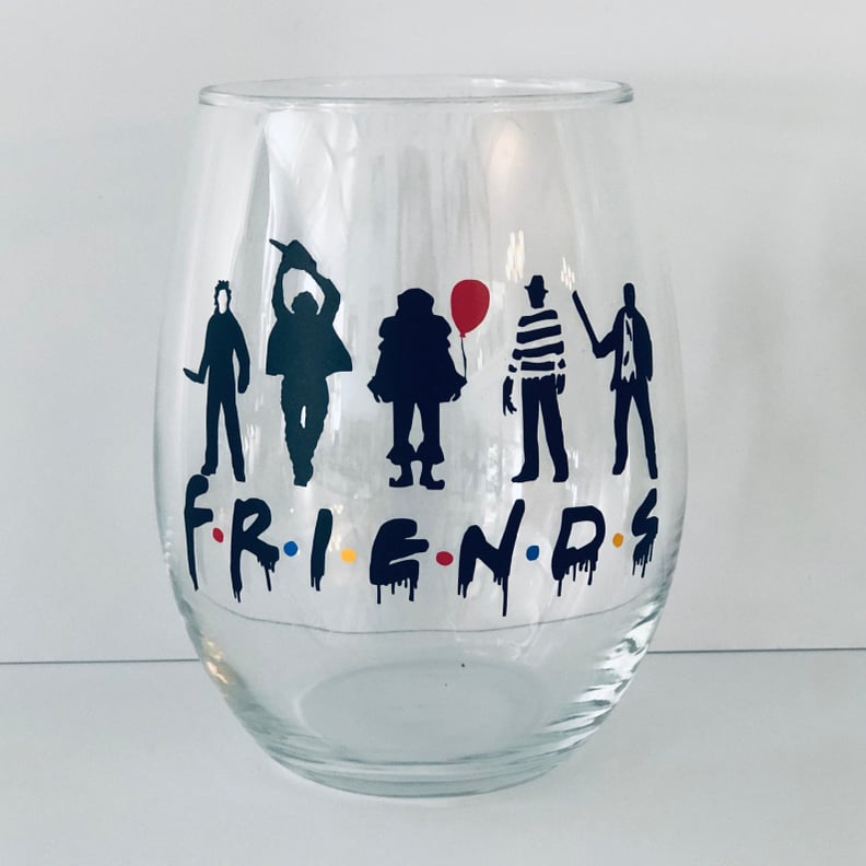 Friends Halloween Wine Glass