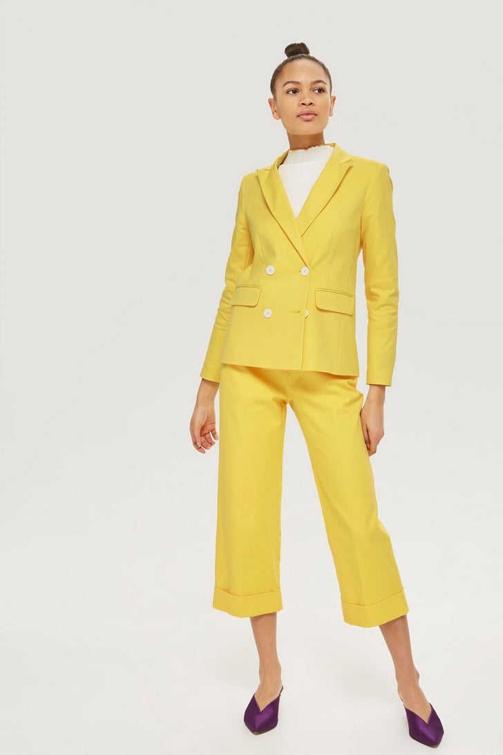 Topshop Pantsuit | Gigi Hadid Yellow Pantsuit at Being Serena Premiere ...