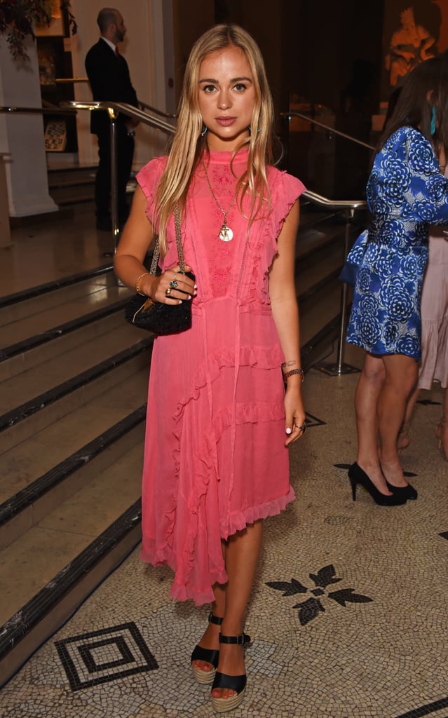 Amelia also sported pink when she attended the V&A Summer party.