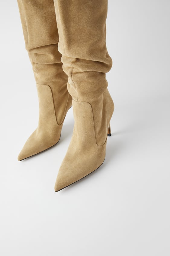 Zara Heeled Split Leather Boot