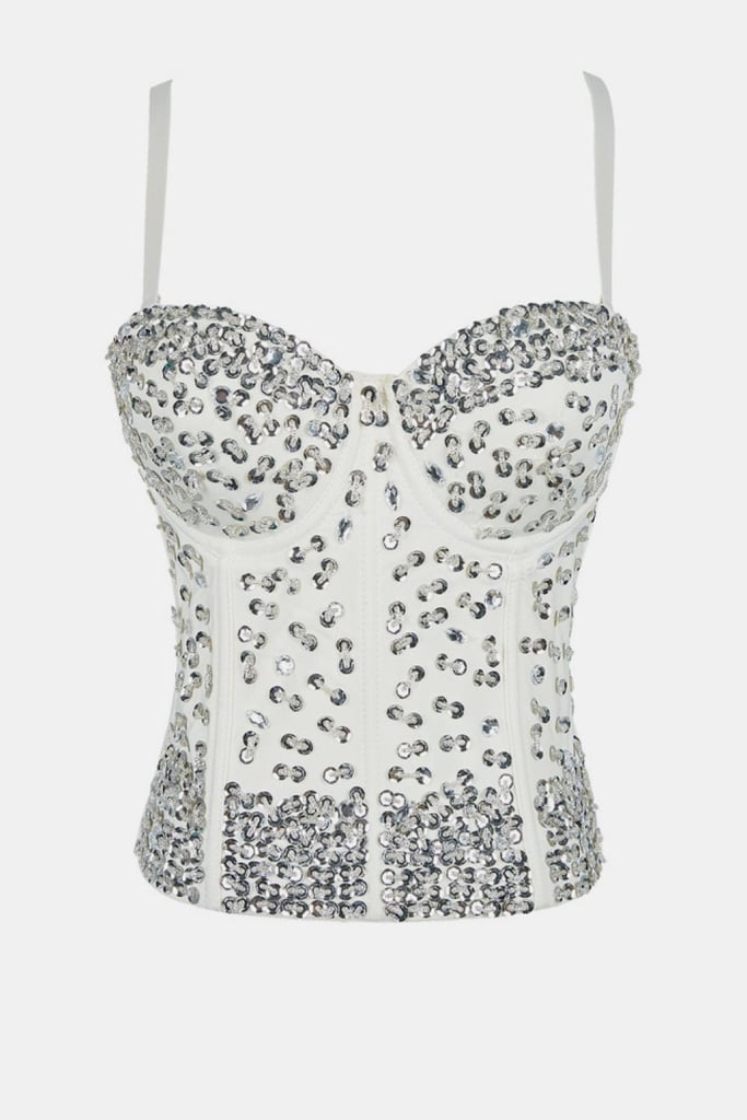 AlphaChick Sequinned Bustier With Boning