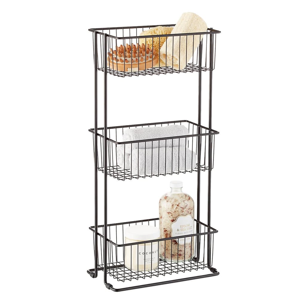 For Extra Storage Anywhere: Matte Black 3-Tier Shelf Basket Tower