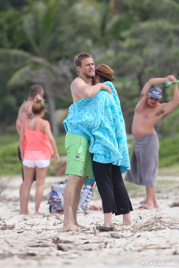 Charlie Hunnam and Morgana McNelis Pictures in Hawaii 2018