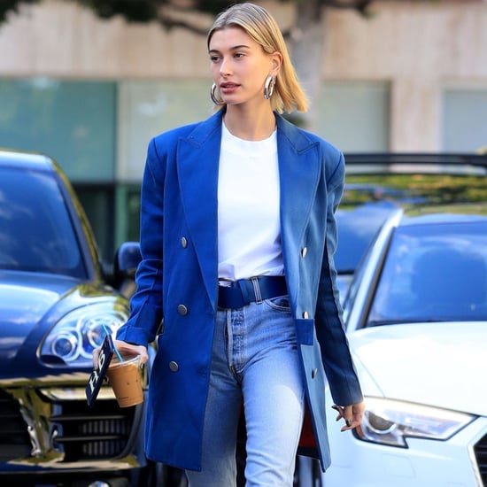 Hailey Baldwin Blue Yeezy Boots