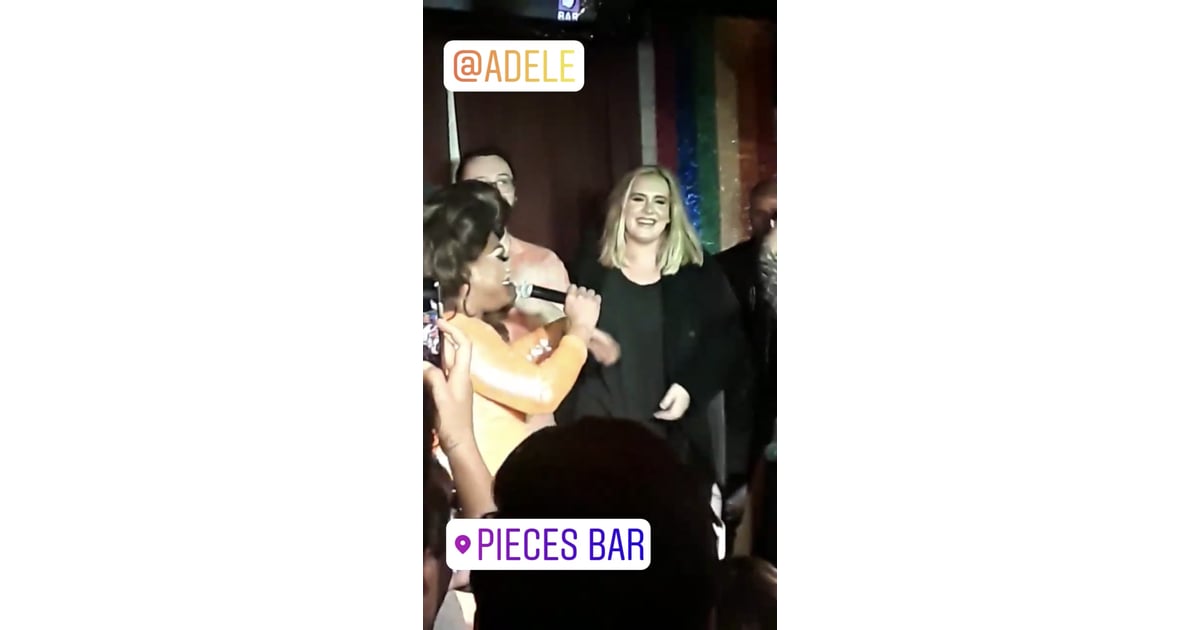 Adele and Jennifer Lawrence at NYC Pieces Gay Bar March 2019 POPSUGAR