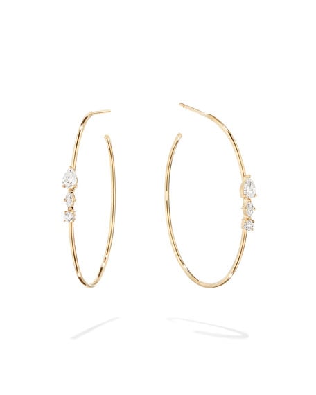 Lana Magic 14K Gold Diamond Cluster Hoop Earrings