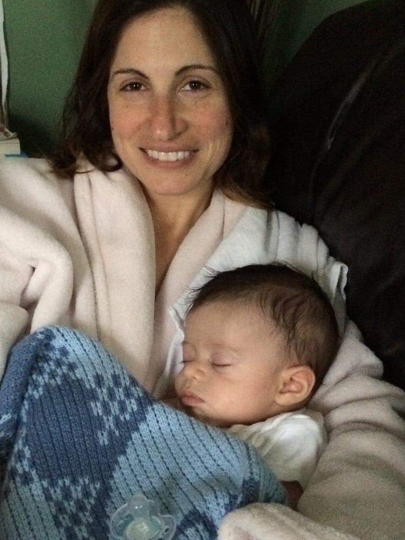 Sharing a quiet moment of peace with my three year old son as he enjoys the comfort provided by the warmth of my robe.