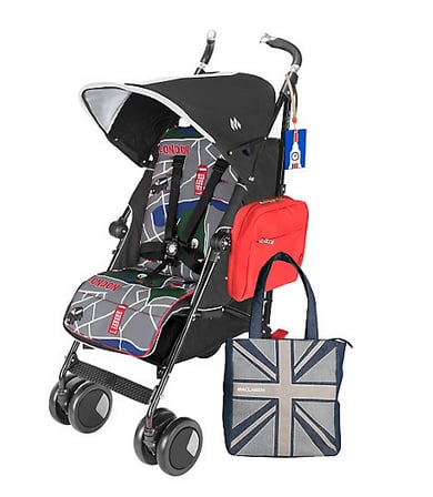 It doesn't get more British than a Maclaren stroller! In honor of the royal baby, the buggy company introduced a Prince George Techno XT StyleSet ($395), which includes the Techno XT stroller, a London-themed seat liner, an insulated pannier, a Union Jack tote bag, and a British-themed luggage tag. Perhaps we'll see the duchess pushing it around the grounds!