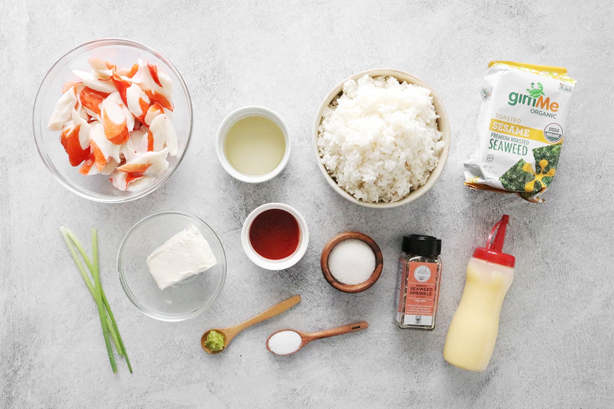Ingredients for TikTok sushi bake