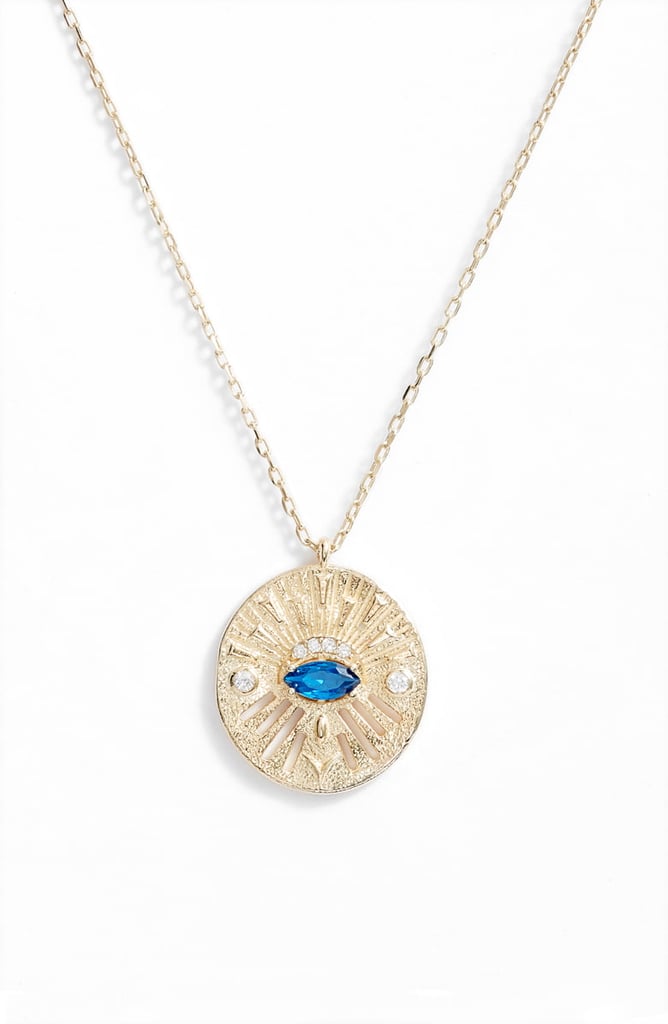 Argento Vivo Sterling Silver Evil Eye Medallion Necklace