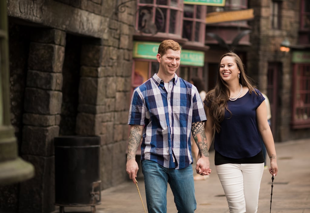 Engagement Photos at the Wizarding World of Harry Potter