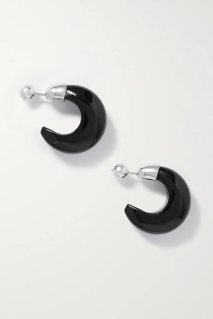 Sophie Buhai Donut Silver Onyx Hoop Earrings ($495)