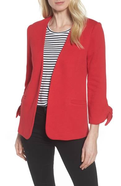 Olivia Moon Gibson Tie Sleeve Knit Blazer