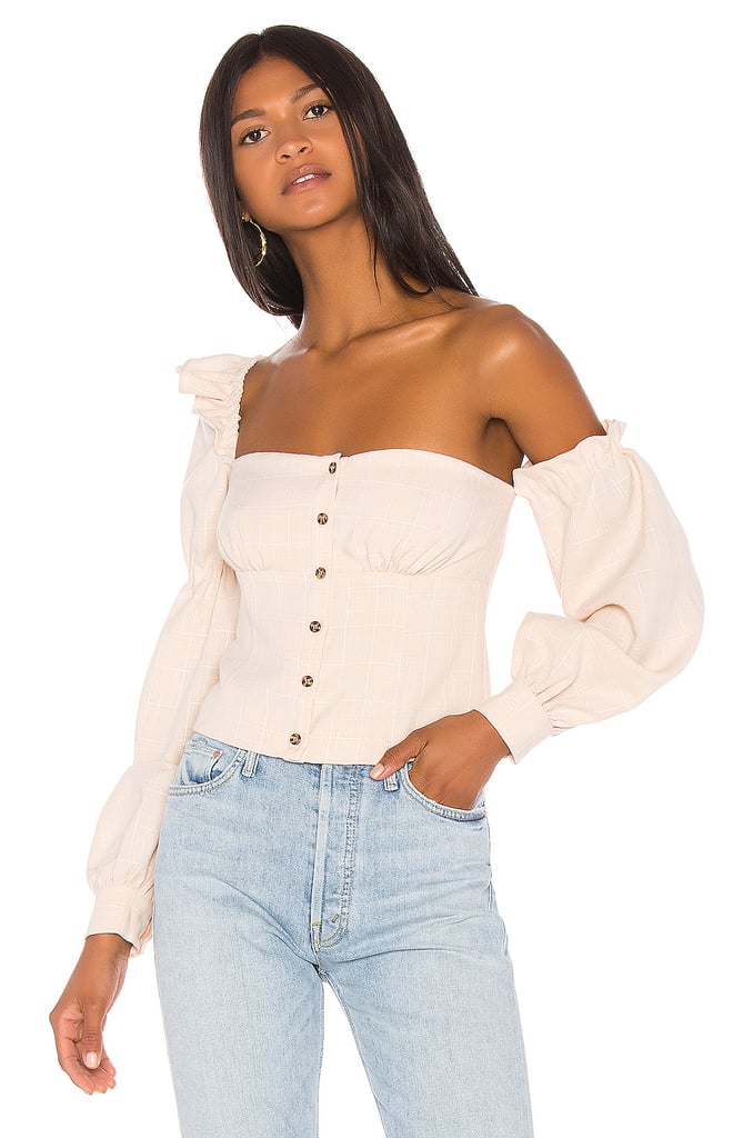 Song of Style Emery Top in Beige Check from Revolve.com