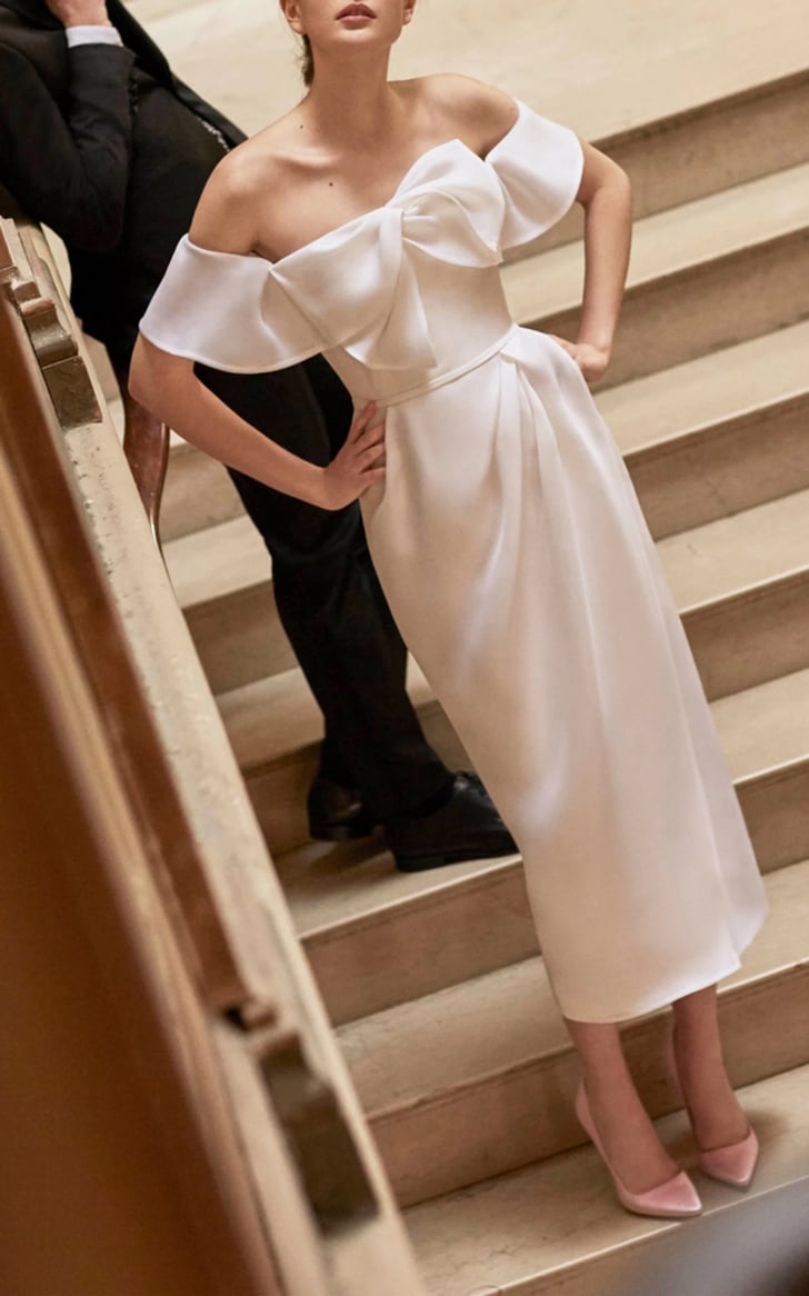 Carolina herrera off deals the shoulder wedding dress
