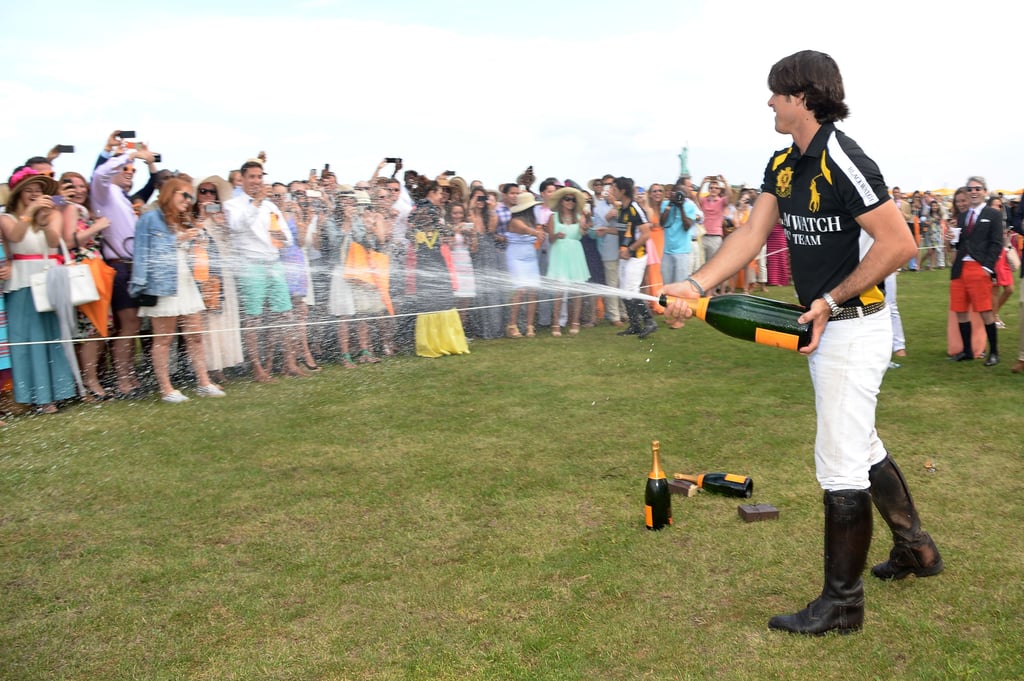 Nacho had fun with a big bottle of Champagne.