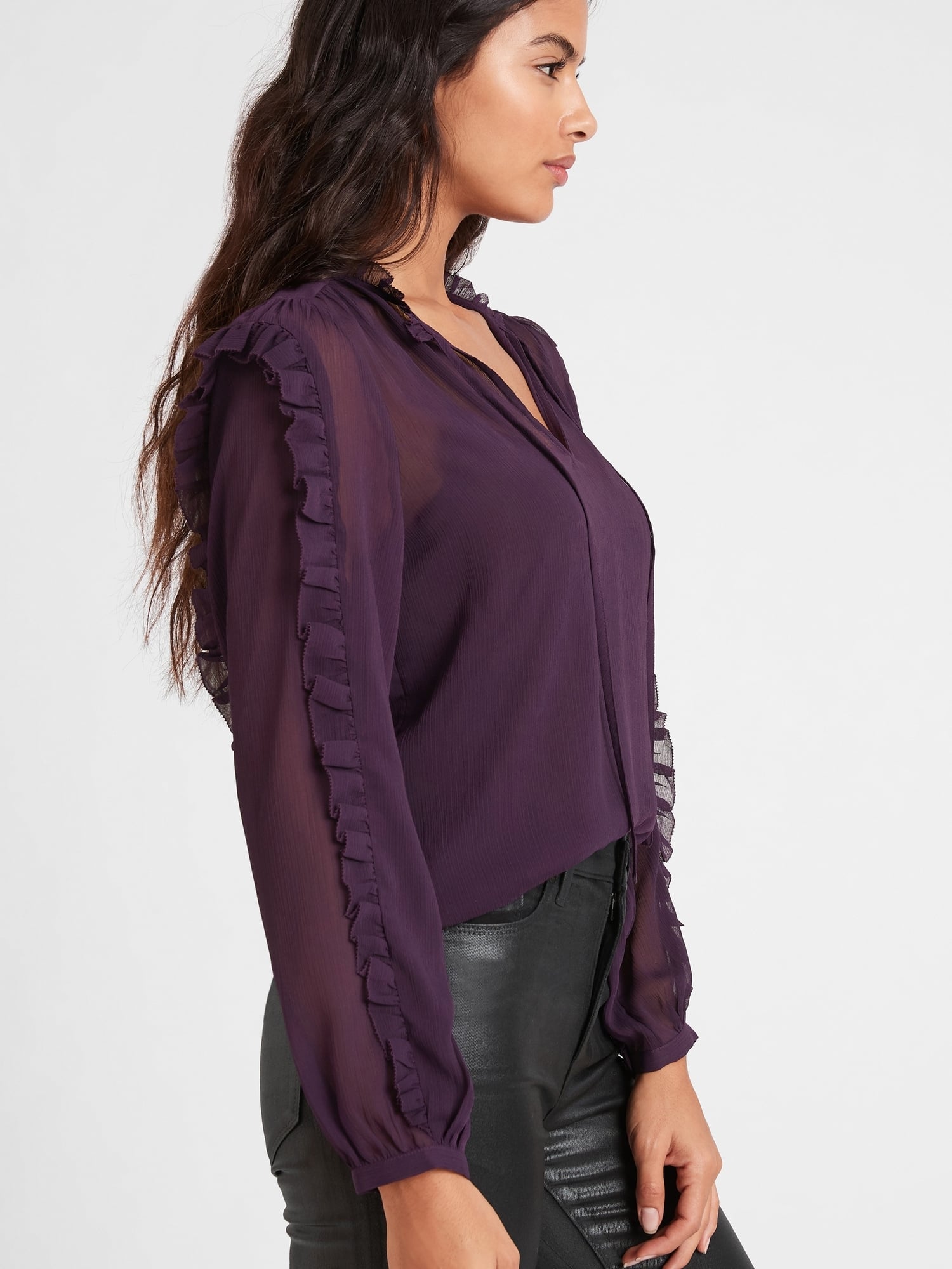 Banana Republic Ruffle Blouse 50 Looks We re Shopping From