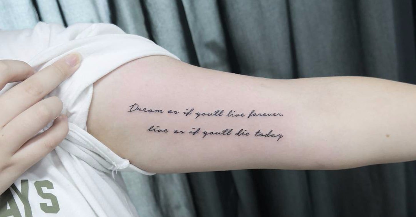 quote tattoos on upper back for girls