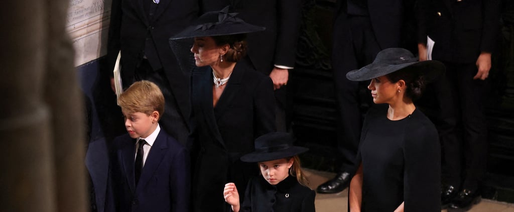 Princess Charlotte and Prince George at Queen's Funeral