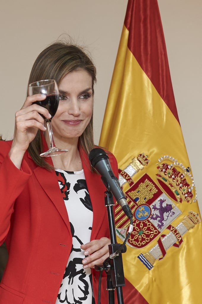 Queen Letizia toasted the Artillery Military Academy in Segovia in April.