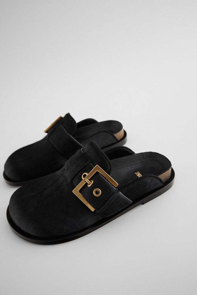 Zara Cowhide Leather Clogs