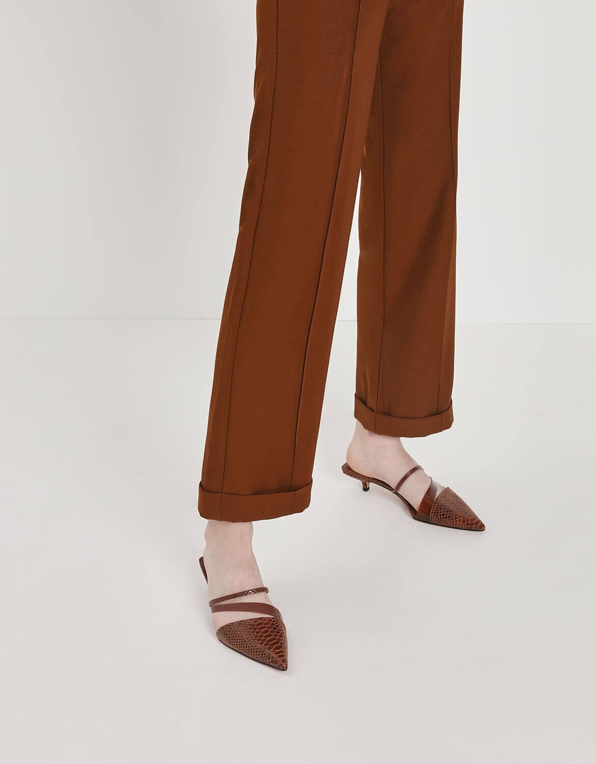 kalyn croc heeled mules