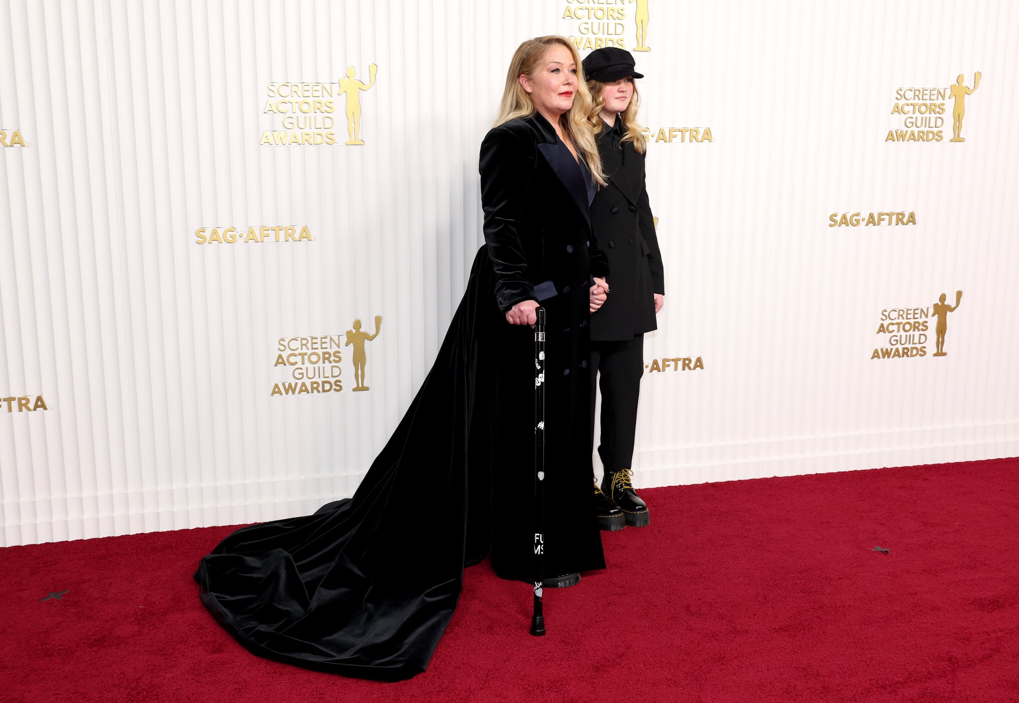 LOS ANGELES, CALIFORNIA - FEBRUARY 26: (L-R) Christina Applegate and Sadie Grace LeNoble attend the 29th Annual Screen Actors Guild Awards at Fairmont Century Plaza on February 26, 2023 in Los Angeles, California. (Photo by Amy Sussman/WireImage)