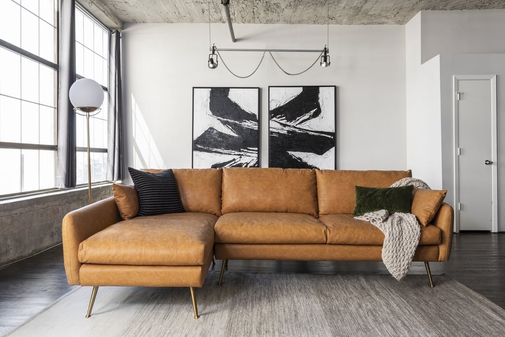 A Leather Sectional: Albany Park Park Sectional Sofa