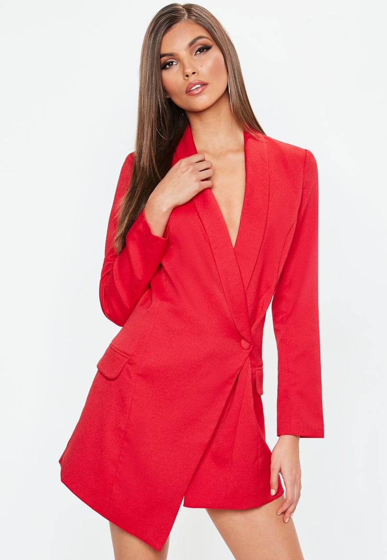 Missguided Petite Red Blazer Dress