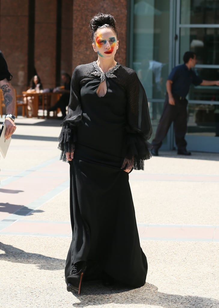 Lady Gaga in Artpop Makeup in LA in 2013
