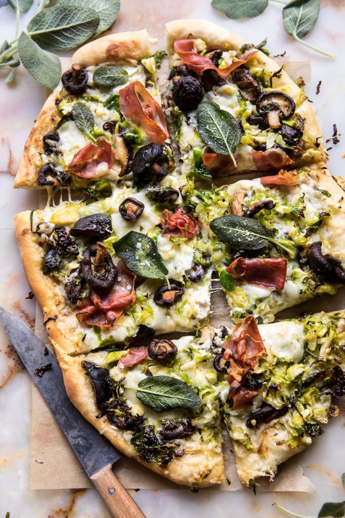 Brussels Sprout Mushroom Pizza with Crispy Prosciutto and Sage