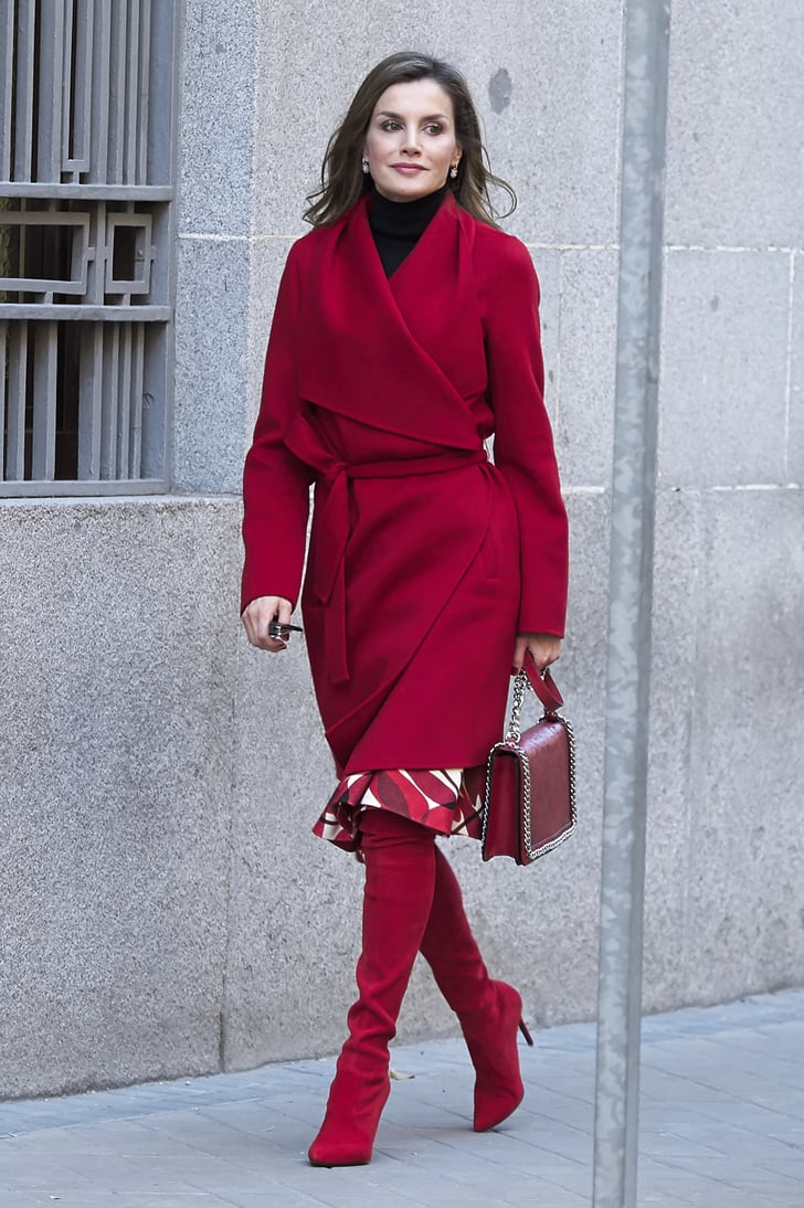 Queen Letizia's Red KneeHigh Boots POPSUGAR Fashion Photo 2