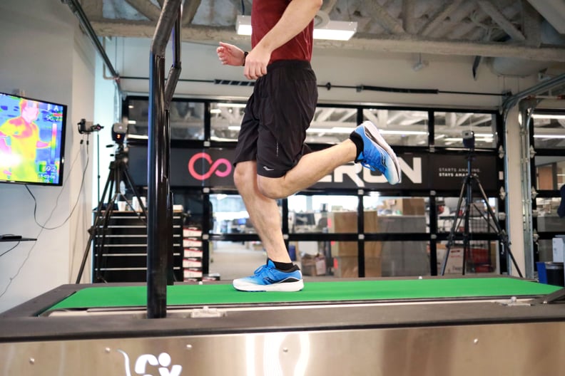 James Barrett getting his stride analyzed at the Saucony Innovation Lab (Example of Contact)