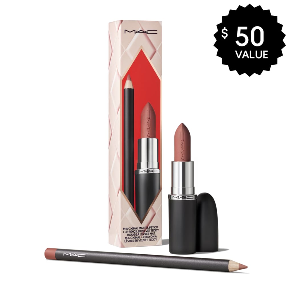 MAC Topsy-Teddy Lip Kit ($21, originally $30)
You can literally never go wrong with gifting a makeup lover a lip kit, especially when it's from MAC and boasts a color as iconic as Velvet Teddy. This duo pairs the M·A·Cximal Silky Matte Lipstick with the matching Lip Pencil, and they'll want to define and fill the moment they pull it out of the wrapping paper.