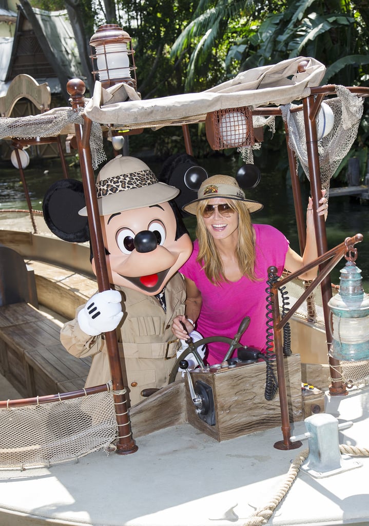 Heidi Klum took a jungle cruise with Mickey Mouse in May 2014.