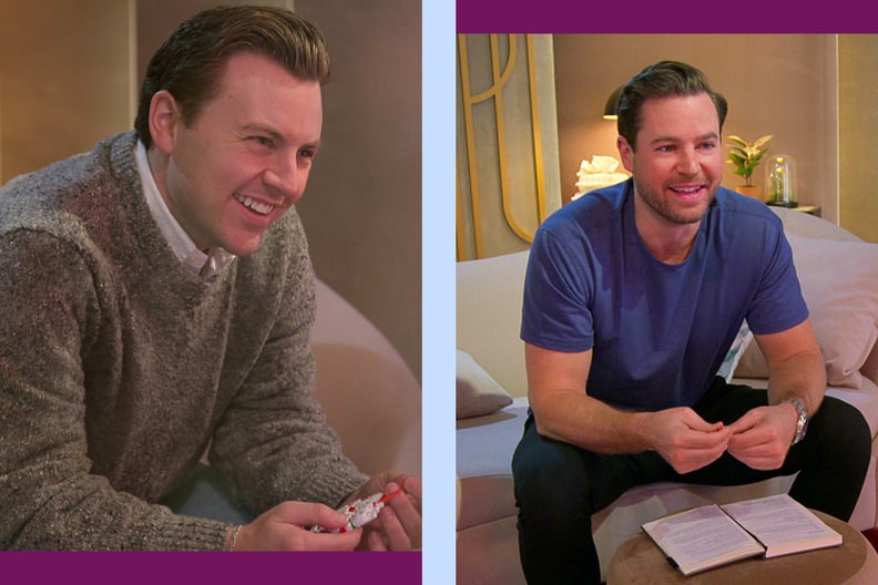 Side-by-side photos show two male contestants on season eight of Love Is Blind.