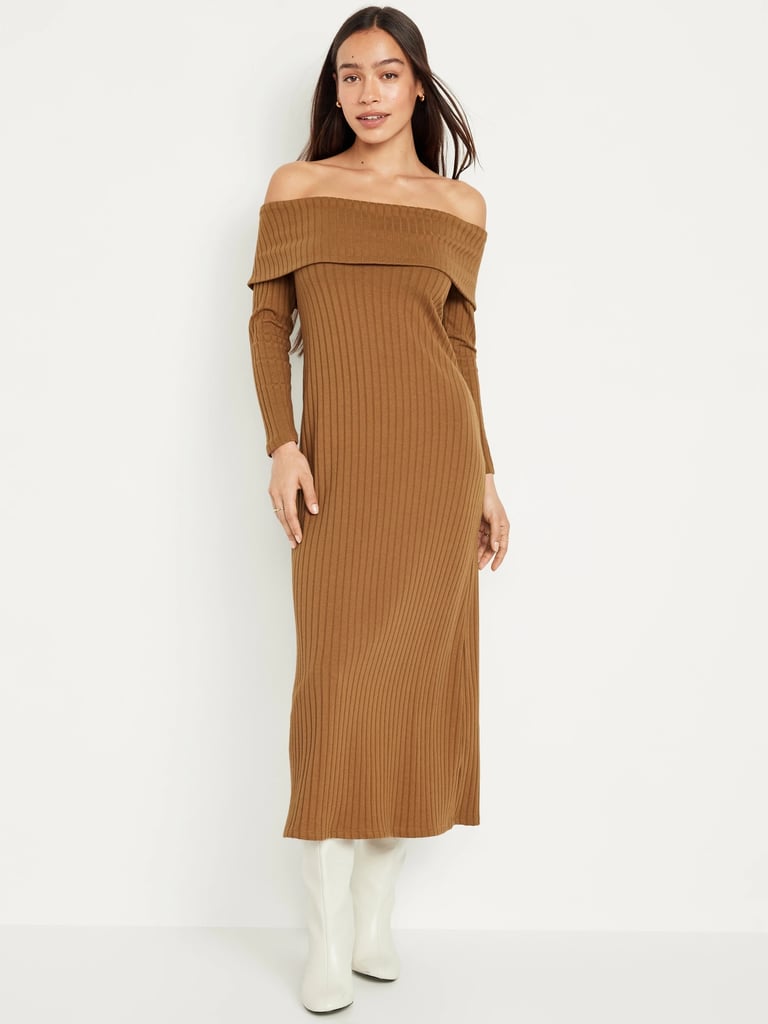 Old Navy Off-Shoulder Rib-Knit Maxi Dress
