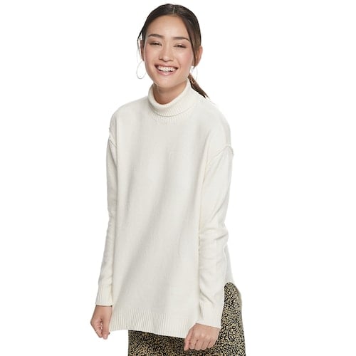 POPSUGAR Turtleneck Side Slit Tunic