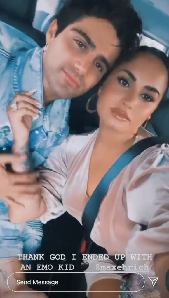 Demi Lovato Wears Pink Velvet Dress For Date With Max Ehrich