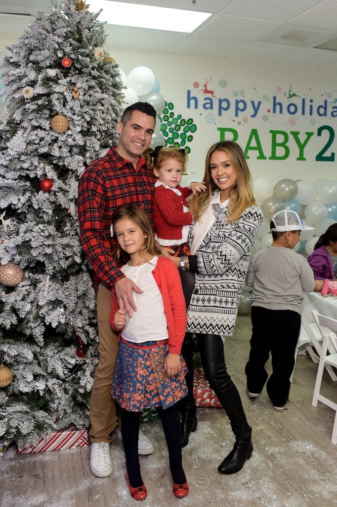 Drew Barrymore and Daughters at Jessica Alba's Holiday Event