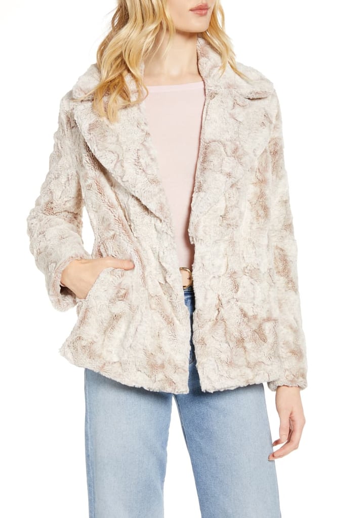 Halogen Textured Faux Fur Coat